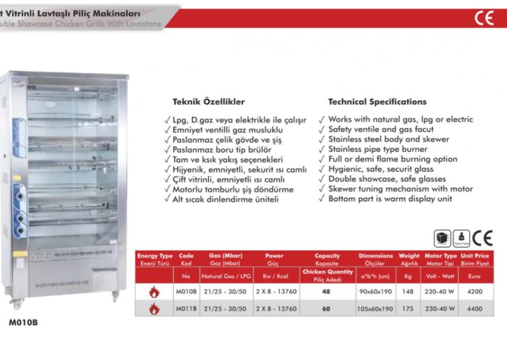 Lavaston Gas Type Double Fronted Chicken Grill 48